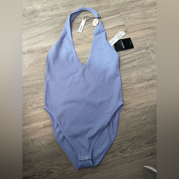 NWT FOREVER21 LILAC BLUE RIBBED LINGERIE XS/S - Picture 1 of 4